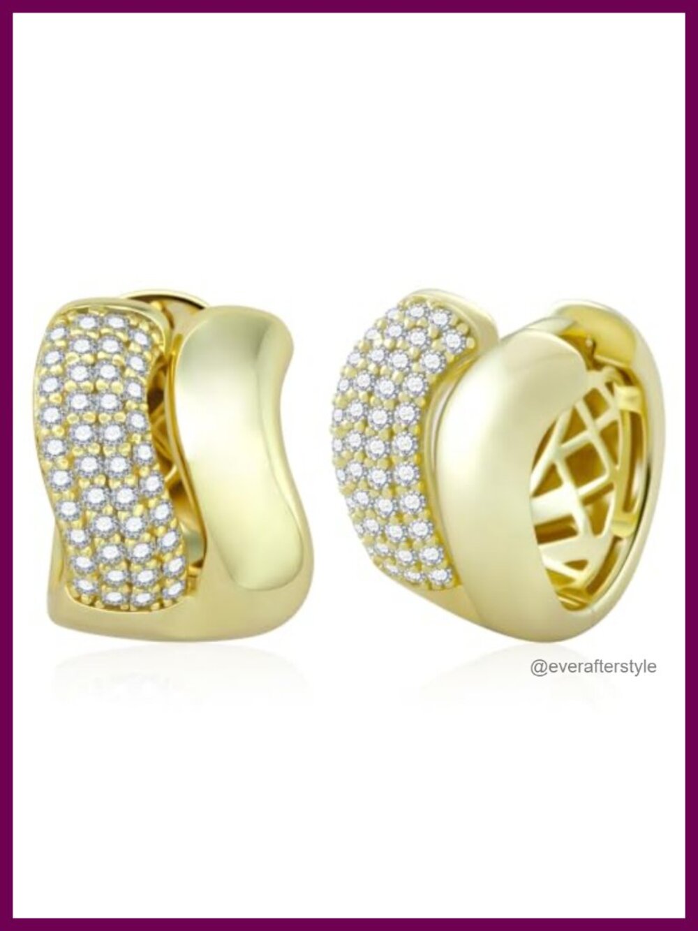 Moissanite Double Hoop Earrings for Women, Hypoallergenic Huggie Hoops, 925